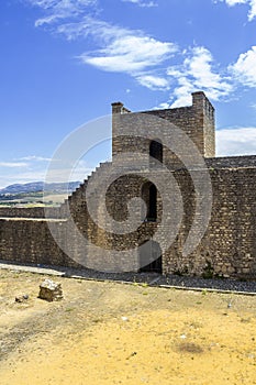 Medieval fort wall in the Spanish Moor town of Ronda, Spain