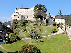 Medieval fortification - Hohenwerfen Castle - 11th century - Austrian town of Werfen - Salzach valley