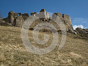 Medieval fortification ruin in Transylvania