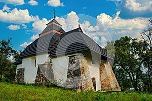 Medieval fortified Church of St. Nicholas in Chesnyky, Ivano-Frankivsk region, Ukraine