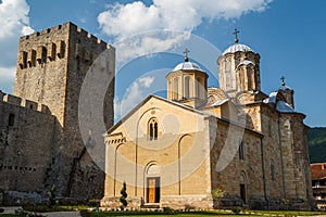 Medieval fortified Manasija monastery photo