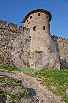 Medieval fortified wall and tower