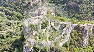 Medieval Fortress Asen , on a hill in eastern Europe, Bulgaria. Bulgarian antique and heritage stronghold fortification on a rock