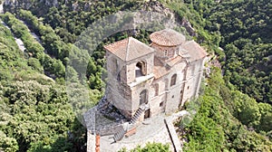 Medieval Fortress Asen , on a hill in eastern Europe, Bulgaria. Bulgarian antique and heritage stronghold fortification on a rock