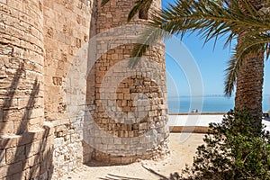 Medieval fortress Bordj El Kebir at Mediterranean coast of Tunisia near Houmt El Souk town. Djerba island photo