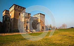 Medieval fortress, Gonzaga Saint George Giorgio castle in Italy, Mantua