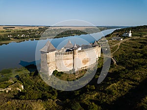 Medieval fortress in the Khotyn town West Ukraine. The castle is the seventh Wonder of Ukraine photo