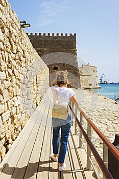 Medieval fortress Kules at the entrance to the Venetian bay and the city of Heraklion.