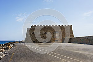 Medieval fortress Kules at the entrance to the Venetian bay and the city of Heraklion.