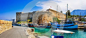 Medieval fortress in Kyrenia, turkish part,landmark of Cyprus.
