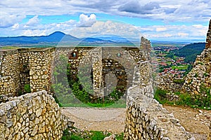 Medieval fortress ruins Rasnov Transylvania Romania