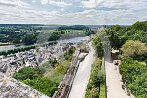 The medieval fortress town of Chinon on the banks of the river V