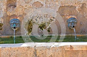 Medieval fountain. Laterza. Puglia. Italy.