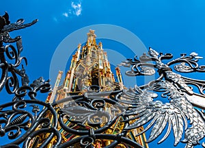 Medieval fountain Schoner Brunnen in Nuremberg