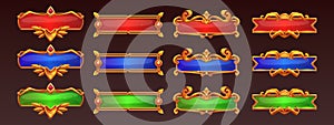 Medieval game frames or buttons, menu elements