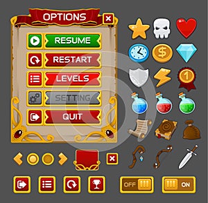 Medieval game GUI pack photo