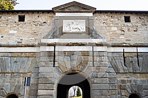 medieval gate Porta Sant Alessandro in Upper Town