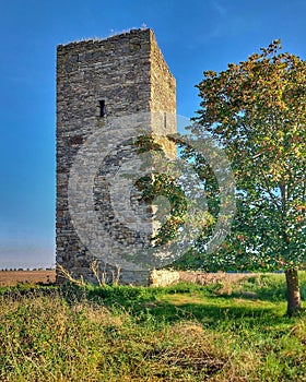 Medieval German watchtower (called Blaue Warte) near Wanzleben