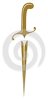 Medieval golden dirk symbol