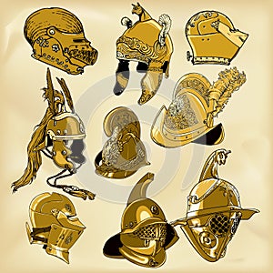 Medieval helmets