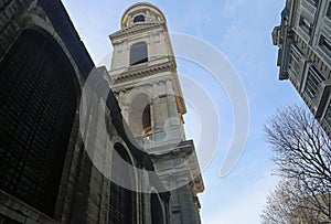 Looking up the tower of Saint-Germain Des Pres photo