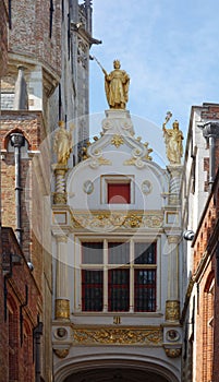 medieval, historic window, Bruge, Belgium photo