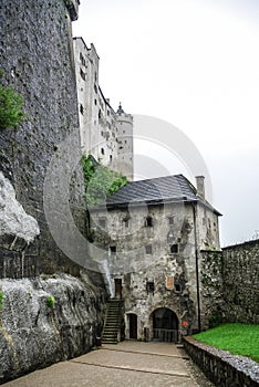 Medieval Hohensalzburg Castle Festung Hohensalzburg in morning