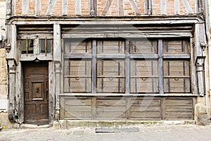 Medieval house facade. Chinon. France