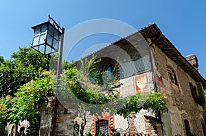 Medieval house and lamp