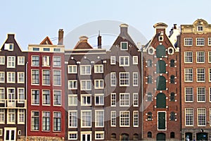 Medieval houses in Amsterdam citycenter the Nether