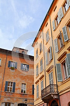 Medieval houses in Modena, Italy