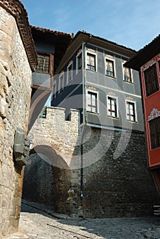 Medieval houses of old center in Plovdiv,Bulgaria