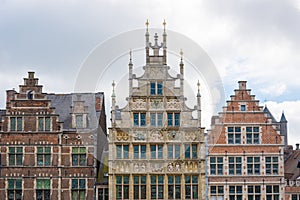 Medieval houses in the old town of Ghent, Belgium.