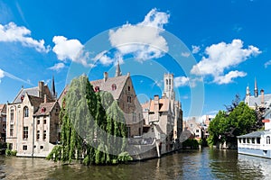 Medieval houses, Rozenhoedkaai in Brugge