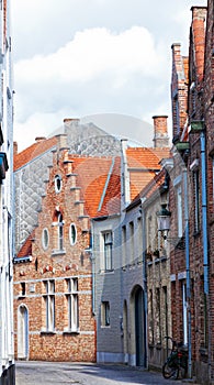 Medieval houses on streets of Bruges