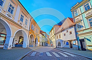 Medieval housing on Husova Street, Kutna Hora, Czech Republic