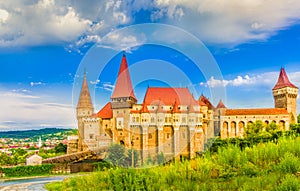 Medieval Hunyad Corvin castle, Hunedoara town,Transylvania,Romania,Europe photo