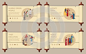 Medieval Isometric Banners Set