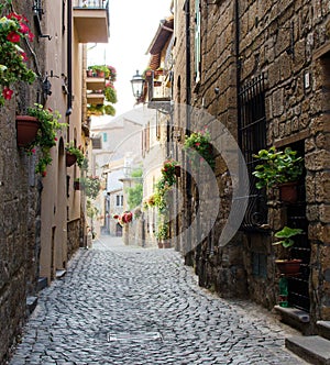 A medieval italian street in Orvieto