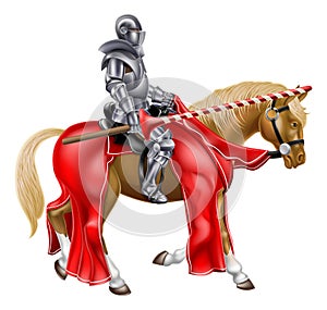 Medieval Joust Knight on Horse photo
