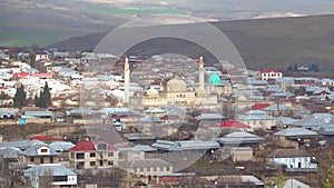Medieval Juma mosque in modern Shamakhi on January day. Azerbaijan