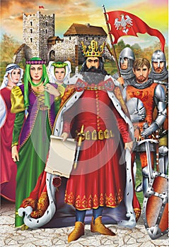 Medieval King and Retinue