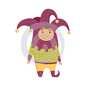 Medieval kingdom character of middle ages historic period vector Illustrations. Funny little joker