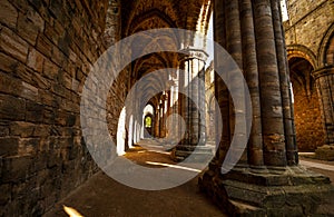 Medieval Kirkstall Abbey near Leeds. UK.