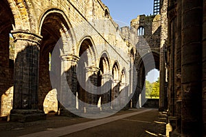 Medieval Kirkstall Abbey near Leeds. UK.