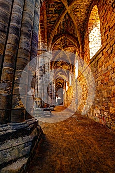 Medieval Kirkstall Abbey near Leeds. UK.