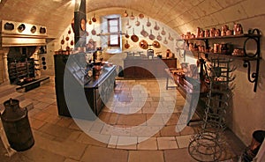 Medieval Kitchen at Chenonceau Castle in France