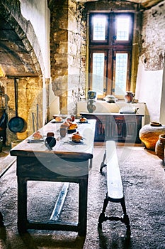 Medieval kitchen in old castle