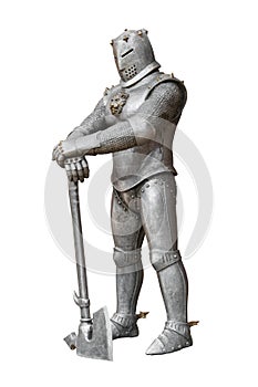 Medieval knight, armor and weapon