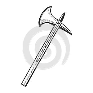 Medieval knight ax icon